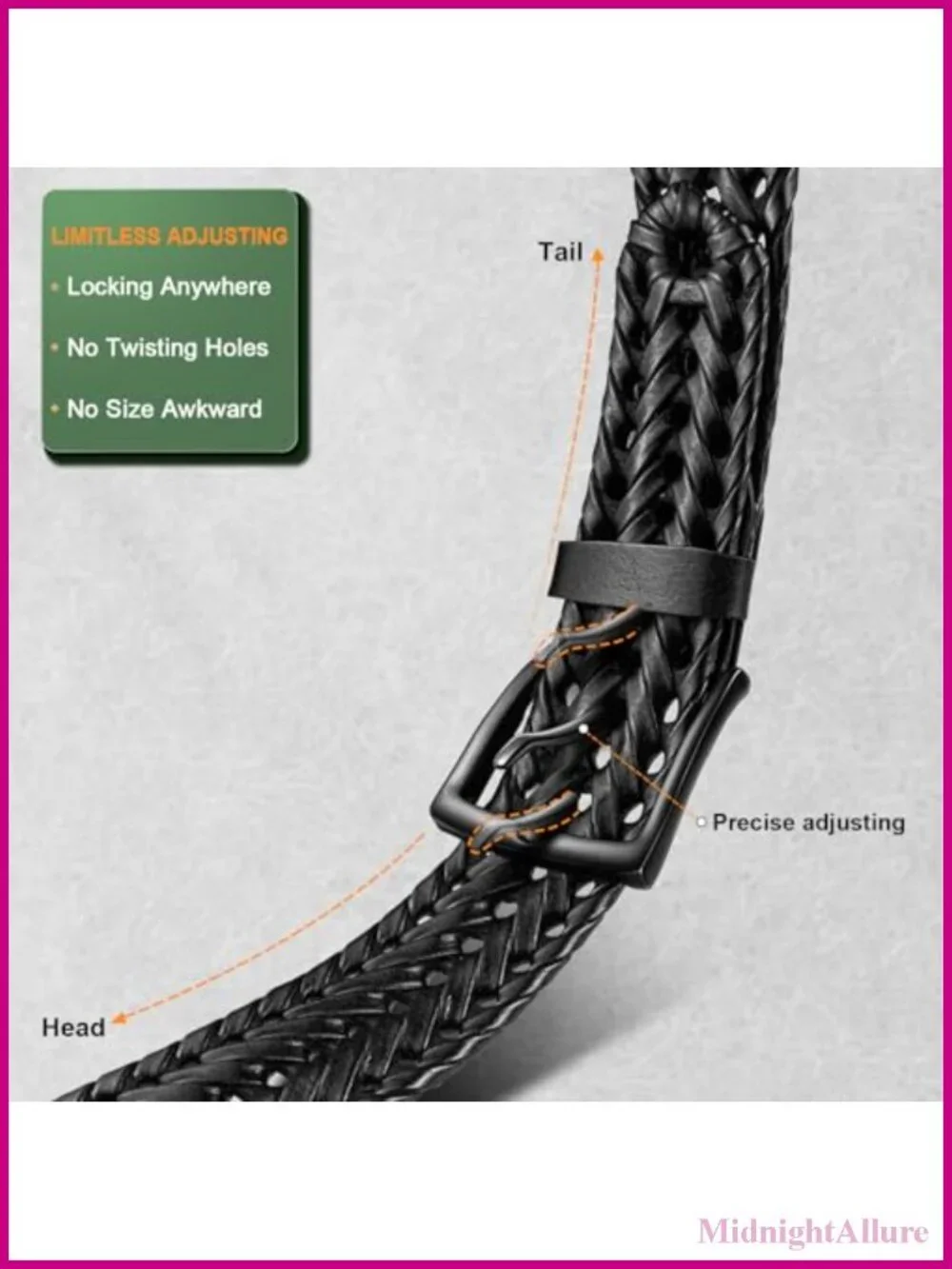 Men's Braided Woven Leather Belt 2 Pack Adjustable Gift Boxed
